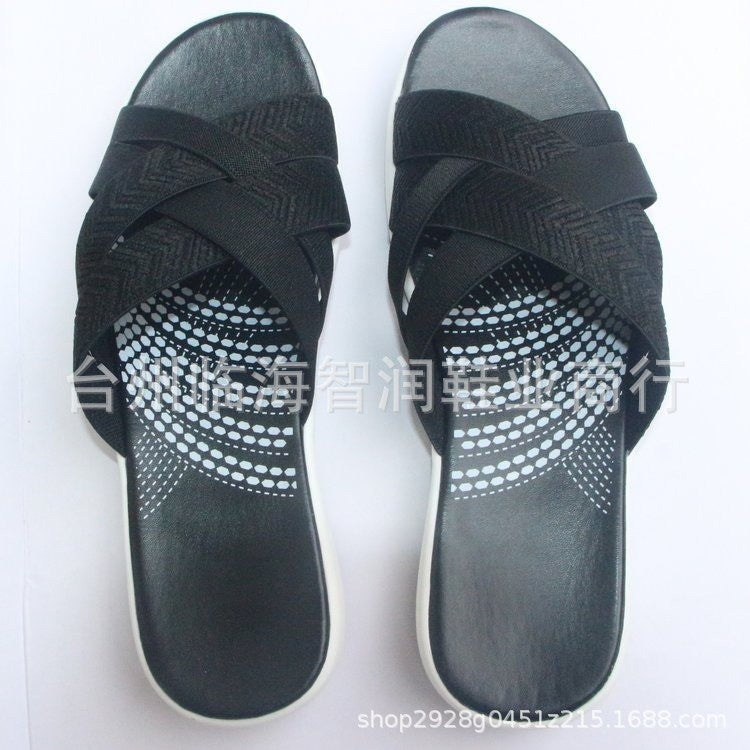 Wholesale Large Size Thick-soled Crossover Sandals Summer Latest Flat-soled Fly-woven Soft-soled Casual Sandals